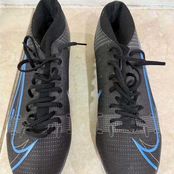 Nike Mercurial Men\'s Black and Blue Soccer Shoes